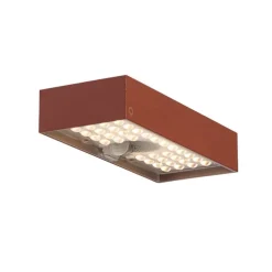 Buiten wandlamp rood met dimlicht en sensor op solar - Kayo