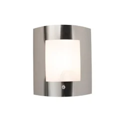 Buiten wandlamp staal IP44 schemersensor - Emmerald