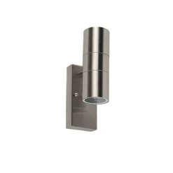 Buiten wandlamp staal 2-lichts IP44 met schemersensor - Duo