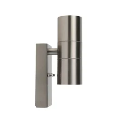 Buiten wandlamp staal 2-lichts IP44 met schemersensor - Duo