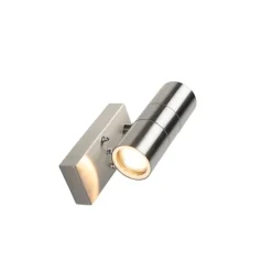 Buiten wandlamp staal 2-lichts IP44 met schemersensor - Duo