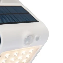 Buiten wandlamp wit 14,5 cm met dimlicht en sensor op solar - Daya