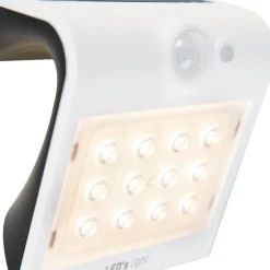 Buiten wandlamp wit 14,5 cm met dimlicht en sensor op solar - Daya