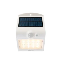 Buiten wandlamp wit 14,5 cm met dimlicht en sensor op solar - Daya