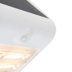 Buiten wandlamp wit 21,5 cm met dimlicht en sensor op solar - Daya