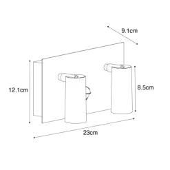 Buiten wandlamp wit incl. LED 2-lichts bewegingssensor- Simon