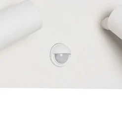 Buiten wandlamp wit incl. LED 2-lichts bewegingssensor- Simon