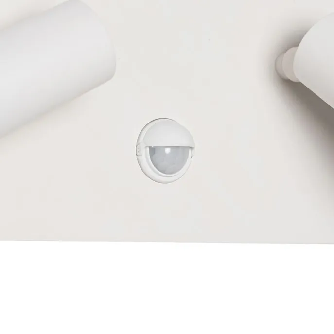 Buiten wandlamp wit incl. LED 2-lichts bewegingssensor- Simon