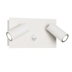 Buiten wandlamp wit incl. LED 2-lichts bewegingssensor- Simon