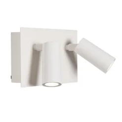 Buiten wandlamp wit incl. LED 2-lichts bewegingssensor- Simon