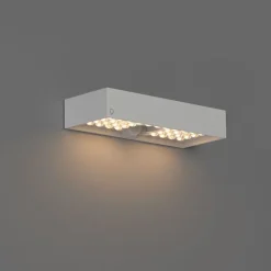 Buiten wandlamp wit met dimlicht en sensor op solar - Kayo