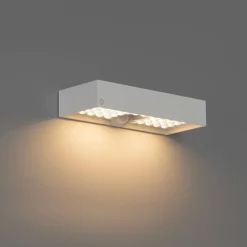 Buiten wandlamp wit met dimlicht en sensor op solar - Kayo