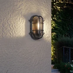 Buiten wandlamp zilver ovaal IP44 - Noutica