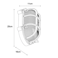 Buiten wandlamp zilver ovaal IP44 - Noutica
