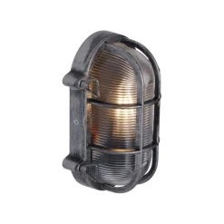 Buiten wandlamp zilver ovaal IP44 - Noutica