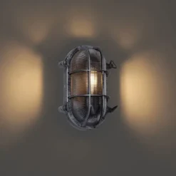 Buiten wandlamp zilver ovaal IP44 - Noutica