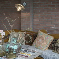 Buiten wandlamp zink met glas IP44 - Munich