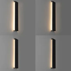 Buiten wandlamp zwart 60 cm incl. LED 4-staps dimbaar met solar - Serena