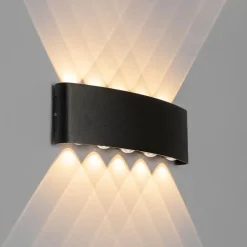 Buiten wandlamp zwart incl. LED 10-lichts IP54 - Silly