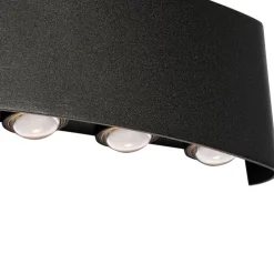 Buiten wandlamp zwart incl. LED 10-lichts IP54 - Silly