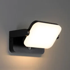 Buiten wandlamp zwart incl. LED verstelbaar met bewegingssensor - Kamile