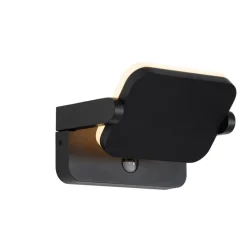 Buiten wandlamp zwart incl. LED verstelbaar met bewegingssensor - Kamile