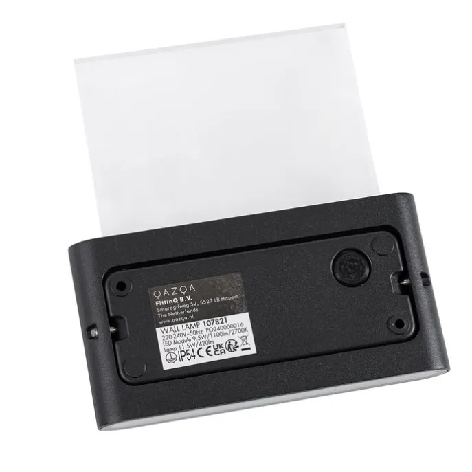 Buiten wandlamp zwart incl. LED met huisnummers IP54 - Kandi