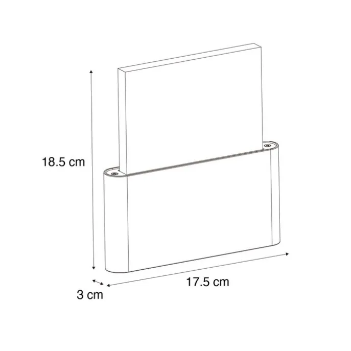 Buiten wandlamp zwart incl. LED met huisnummers IP54 - Kandi