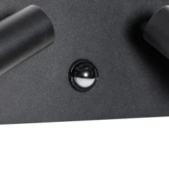 Buiten wandlamp zwart incl. LED 2-lichts bewegingssensor- Simon