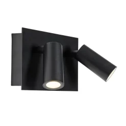 Buiten wandlamp zwart incl. LED 2-lichts bewegingssensor- Simon