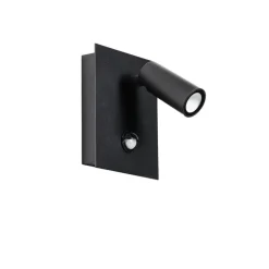 Buiten wandlamp zwart incl. LED IP54 bewegingssensor - Simon