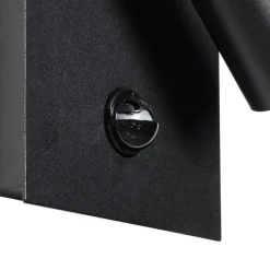 Buiten wandlamp zwart incl. LED IP54 bewegingssensor - Simon