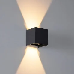 Buiten wandlamp zwart incl. LED 2-lichts IP54 - Edwin