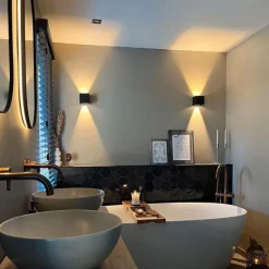 Buiten wandlamp zwart incl. LED 2-lichts IP54 - Edwin