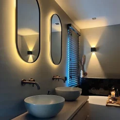 Buiten wandlamp zwart incl. LED 2-lichts IP54 - Edwin