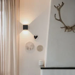 Buiten wandlamp zwart incl. LED 2-lichts IP54 - Edwin