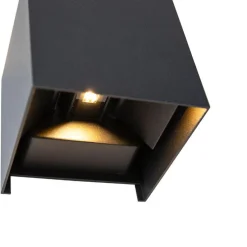 Buiten wandlamp zwart incl. LED 2-lichts IP54 - Edwin