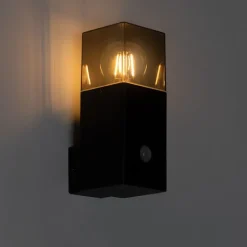 Buiten wandlamp zwart IP44 met bewegingsmelder - Denmark