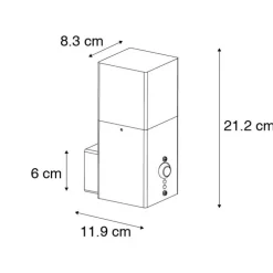 Buiten wandlamp zwart IP44 met bewegingsmelder - Denmark