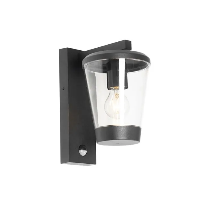 Buiten wandlamp zwart IP44 met bewegingssensor - Joren