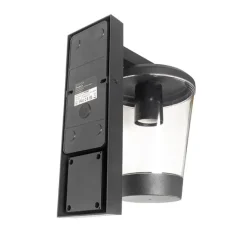 Buiten wandlamp zwart IP44 met bewegingssensor - Joren