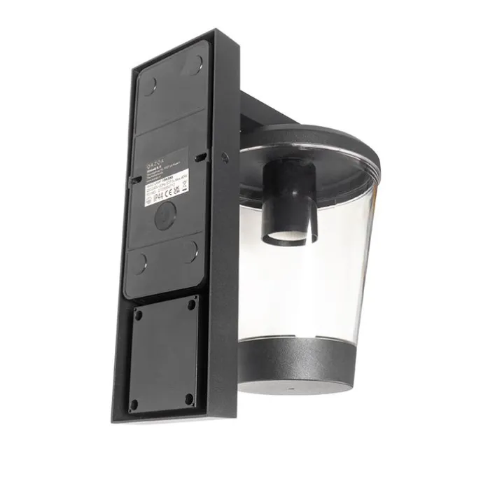 Buiten wandlamp zwart IP44 met bewegingssensor - Joren