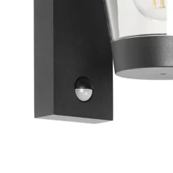 Buiten wandlamp zwart IP44 met bewegingssensor - Joren