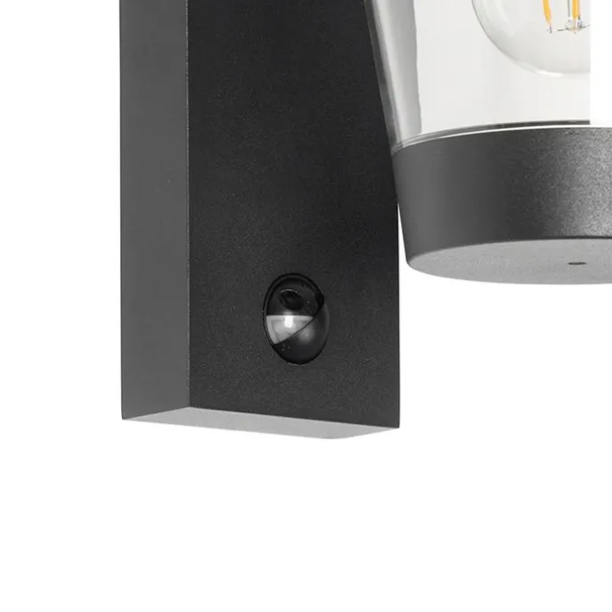 Buiten wandlamp zwart IP44 met bewegingssensor - Joren