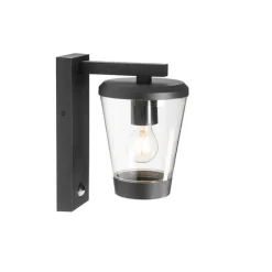 Buiten wandlamp zwart IP44 met bewegingssensor - Joren