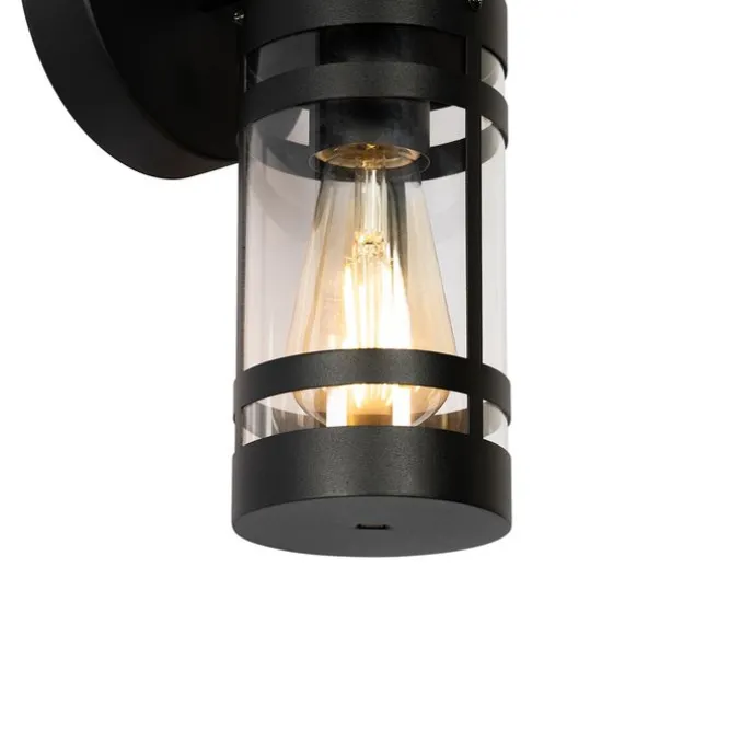 Buiten wandlamp zwart IP44 met bewegingssensor - Ruben