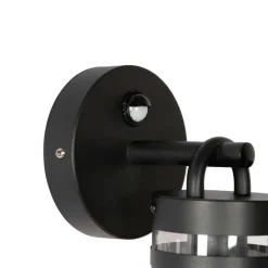Buiten wandlamp zwart IP44 met bewegingssensor - Ruben