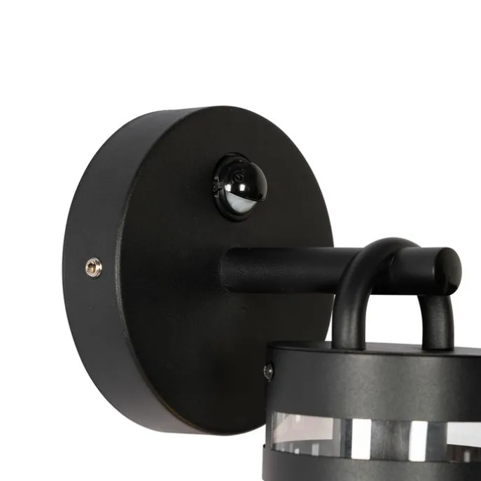 Buiten wandlamp zwart IP44 met bewegingssensor - Ruben