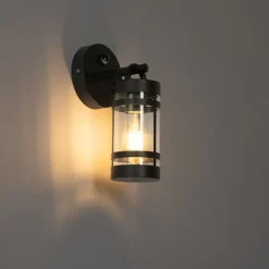 Buiten wandlamp zwart IP44 met bewegingssensor - Ruben
