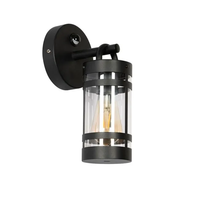 Buiten wandlamp zwart IP44 met bewegingssensor - Ruben